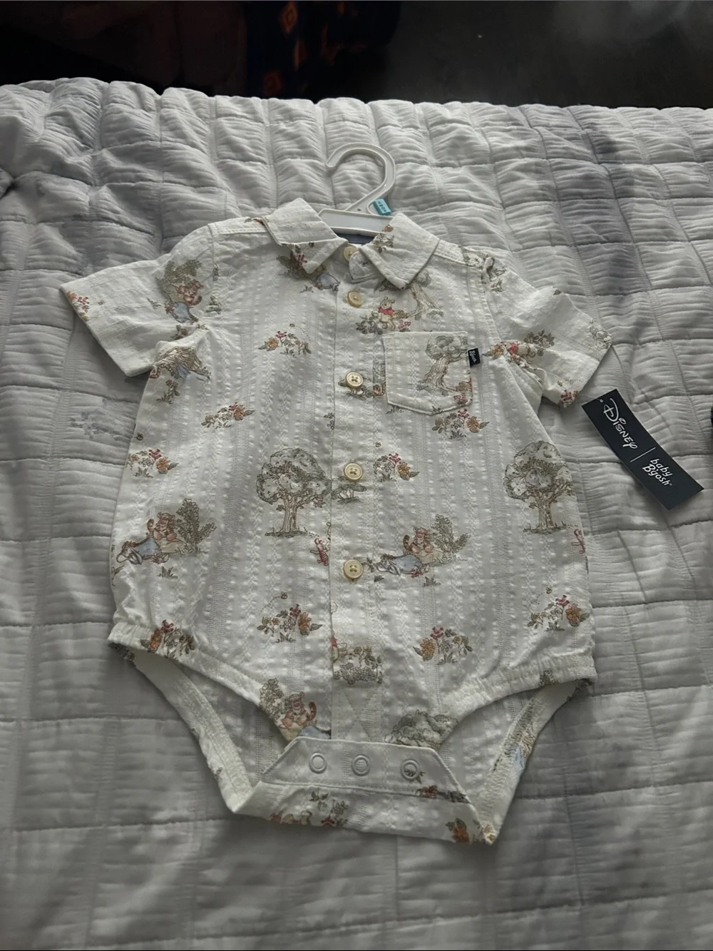 Disney Cream Floral & Tree Print One-Piece Bodysuit